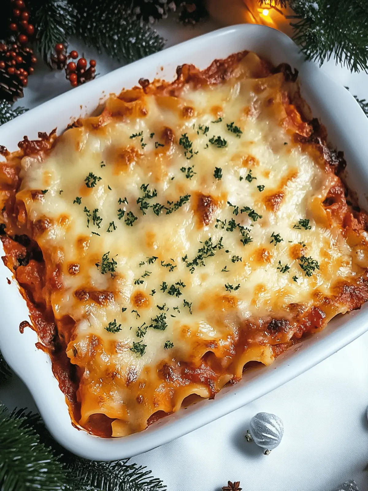 Cheesy Christmas Lasagna