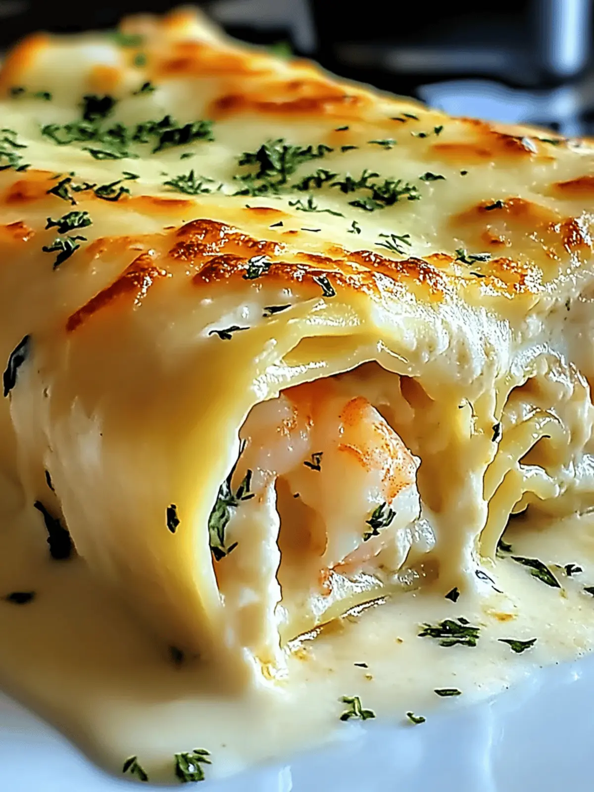 Shrimp & Crab Alfredo Lasagna Roll
