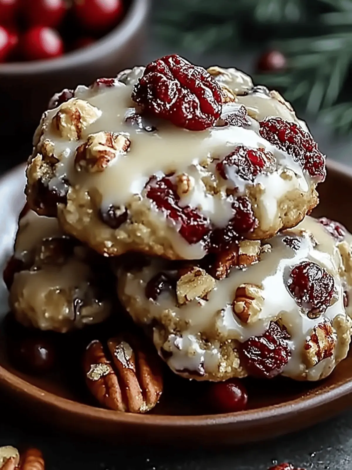 No-Bake Cranberry Pecan Praline Cookies