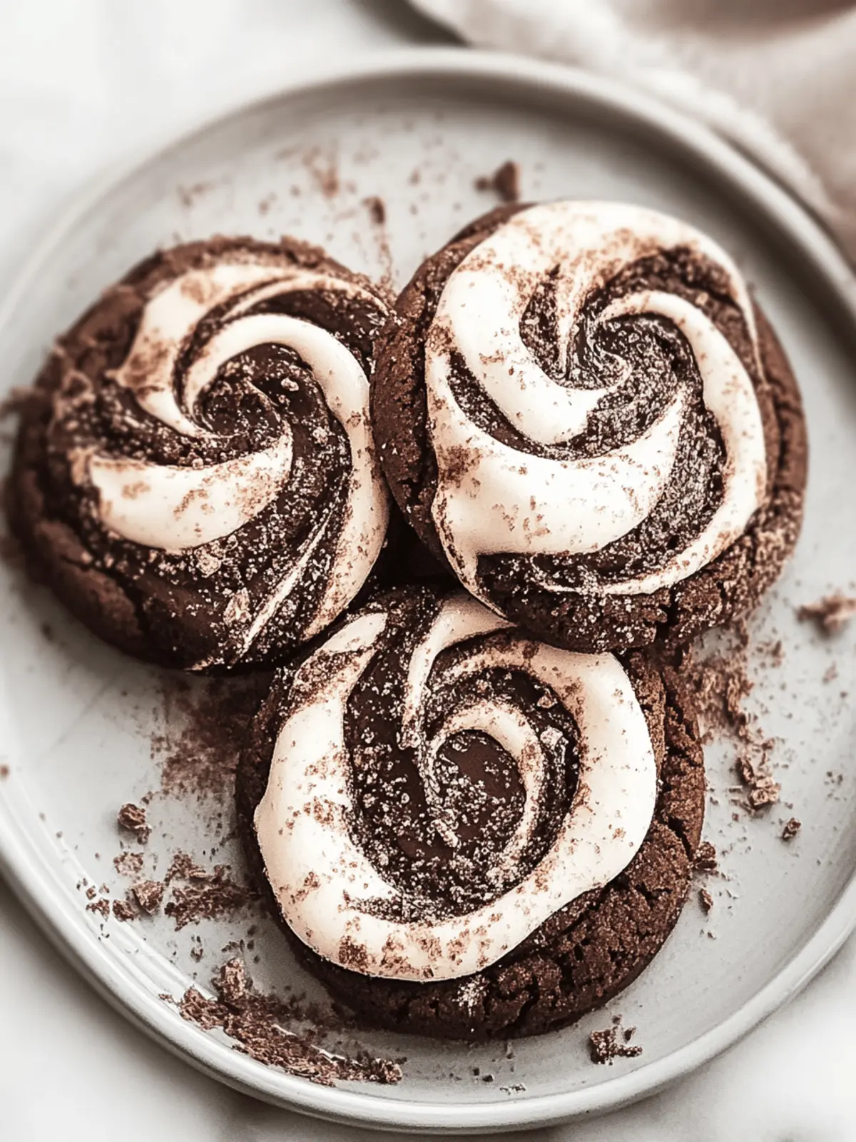 Chocolate Marshmallow Swirl Cookies