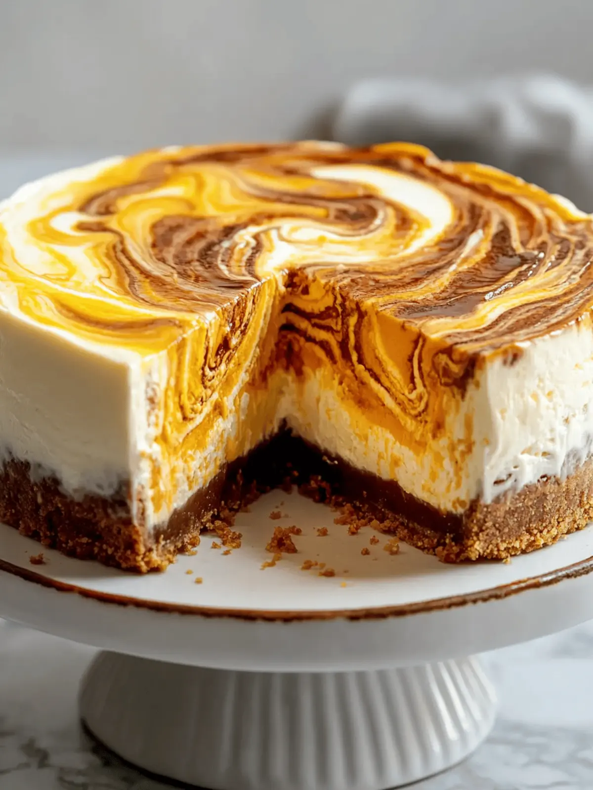 Cheesecake with Pumpkin Swirl
