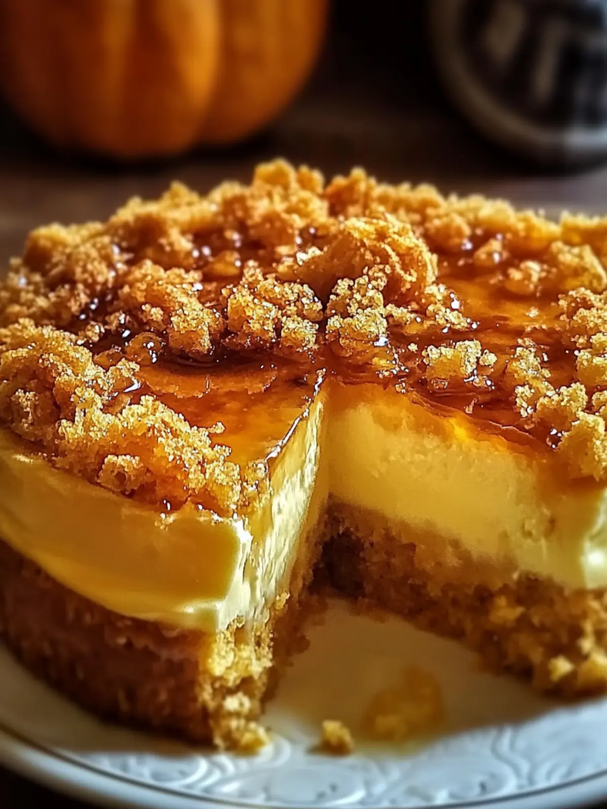 Pumpkin Crunch Crème Brûlée Cake