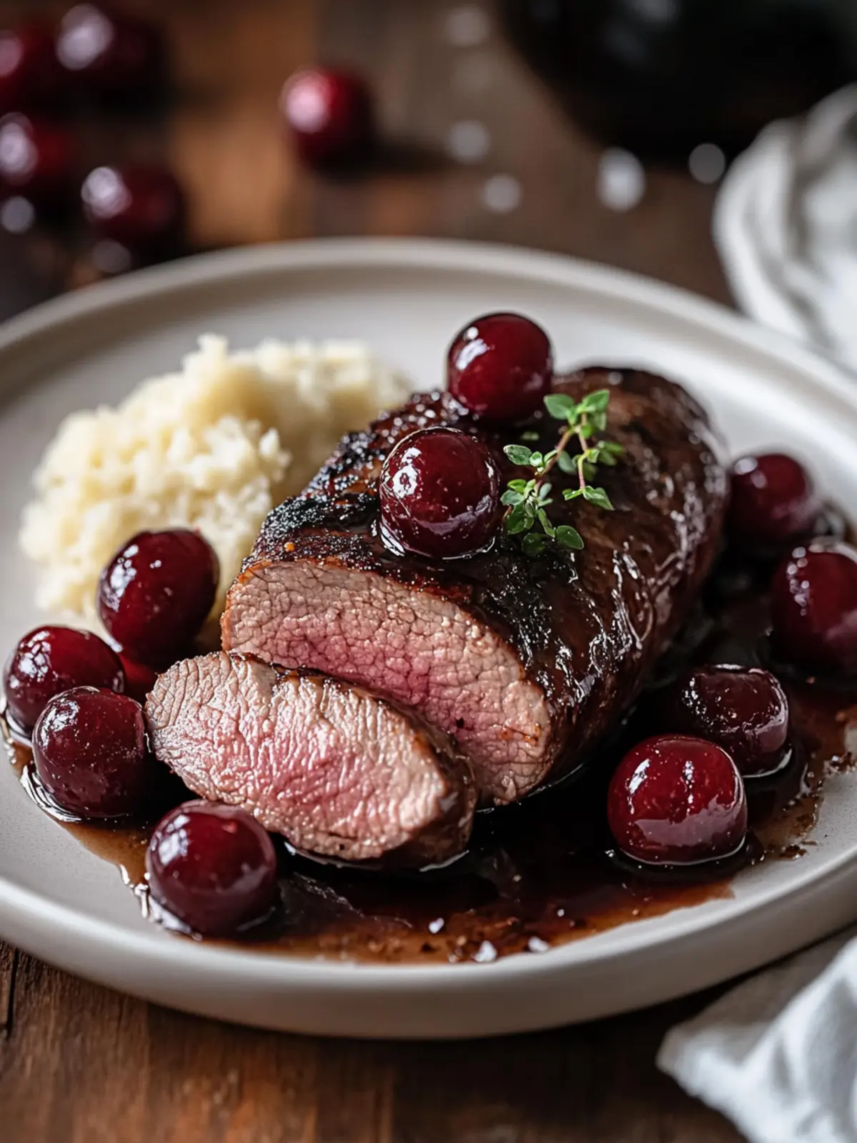 Cherry Balsamic Glazed Pork Tenderloin