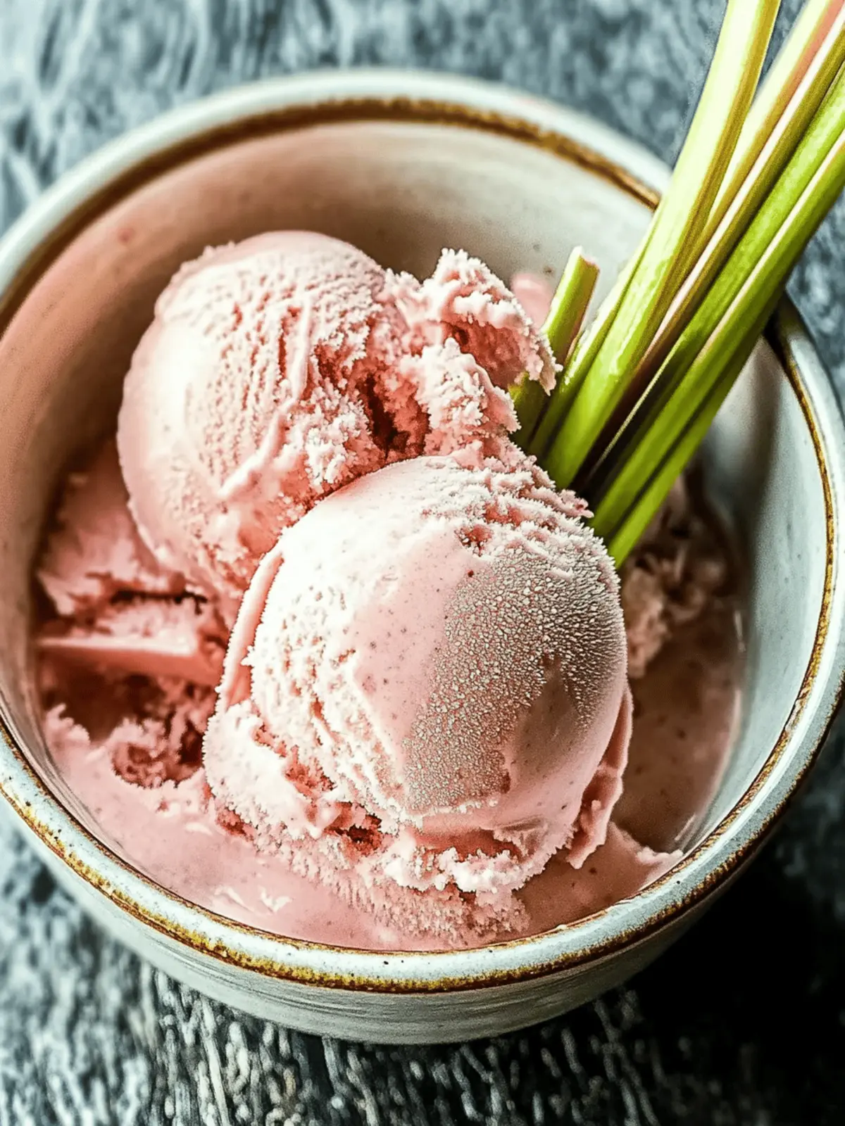 Homemade Rhubarb Ice Cream