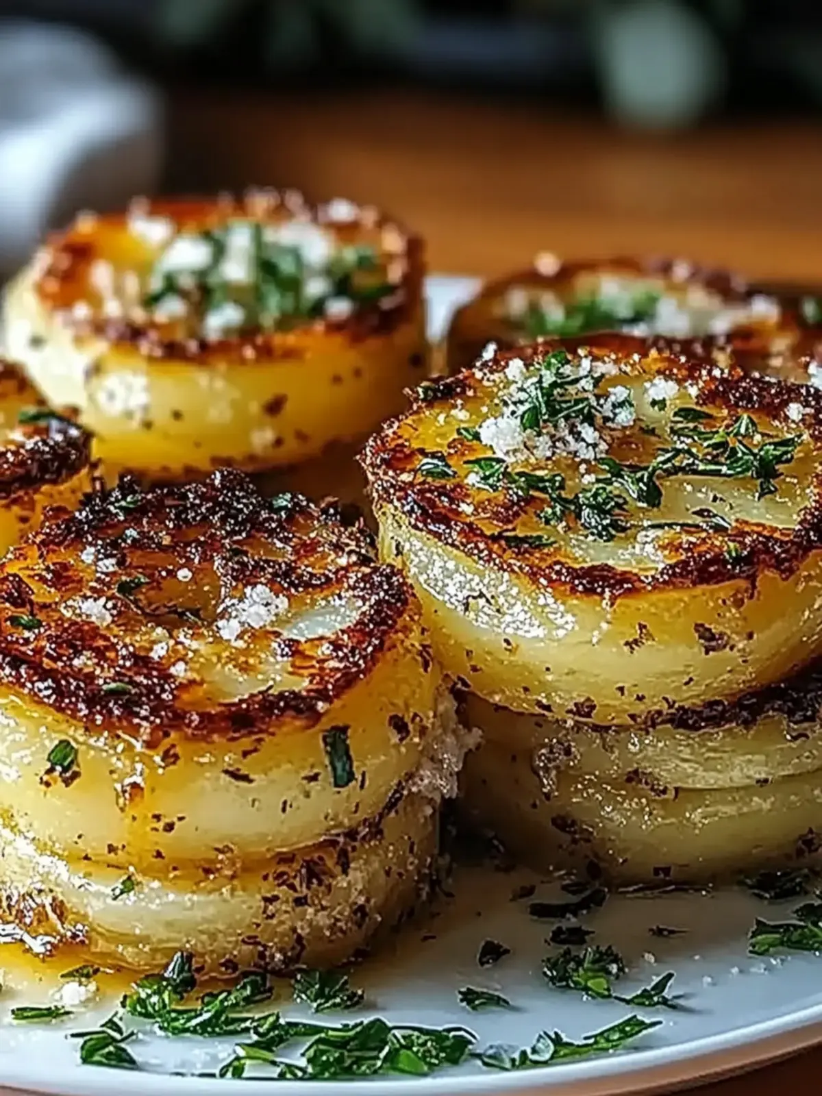 Roasted Garlic Parmesan Potato Stacks