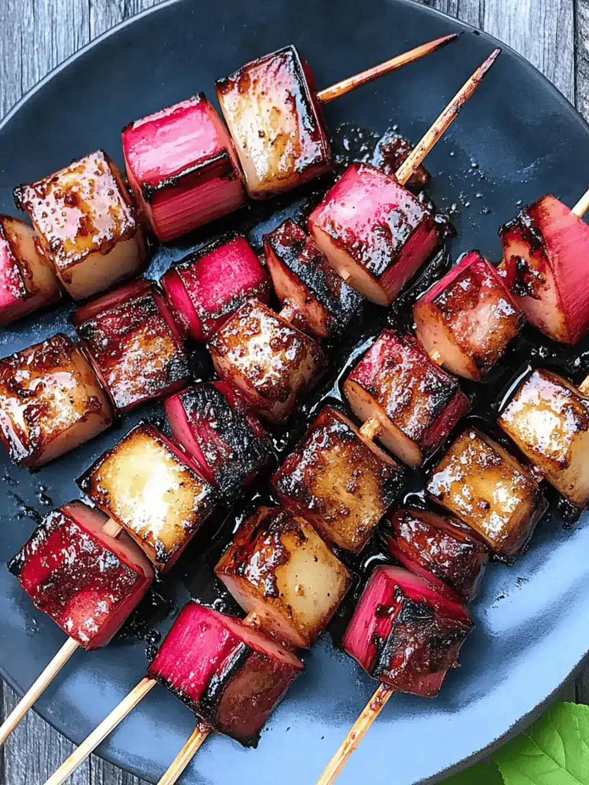 Grilled Rhubarb Skewers