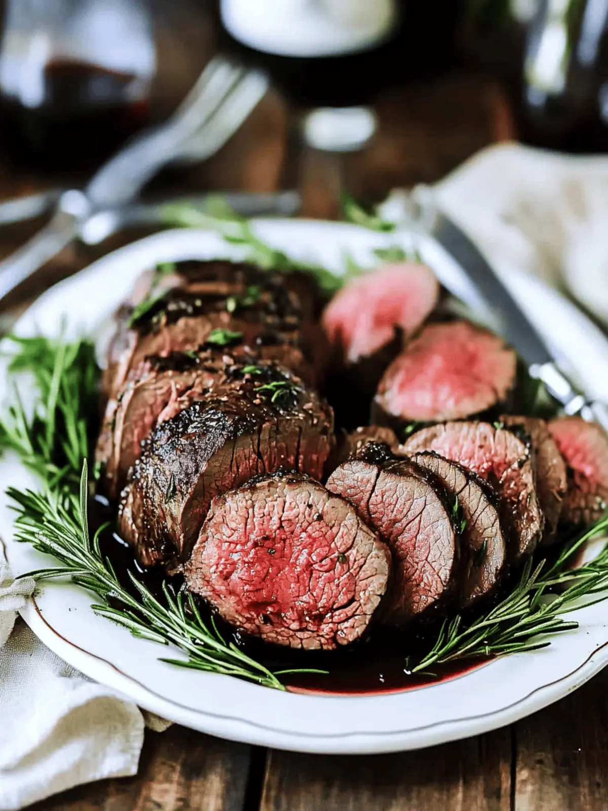 Beef Tenderloin with Red Wine Sauce