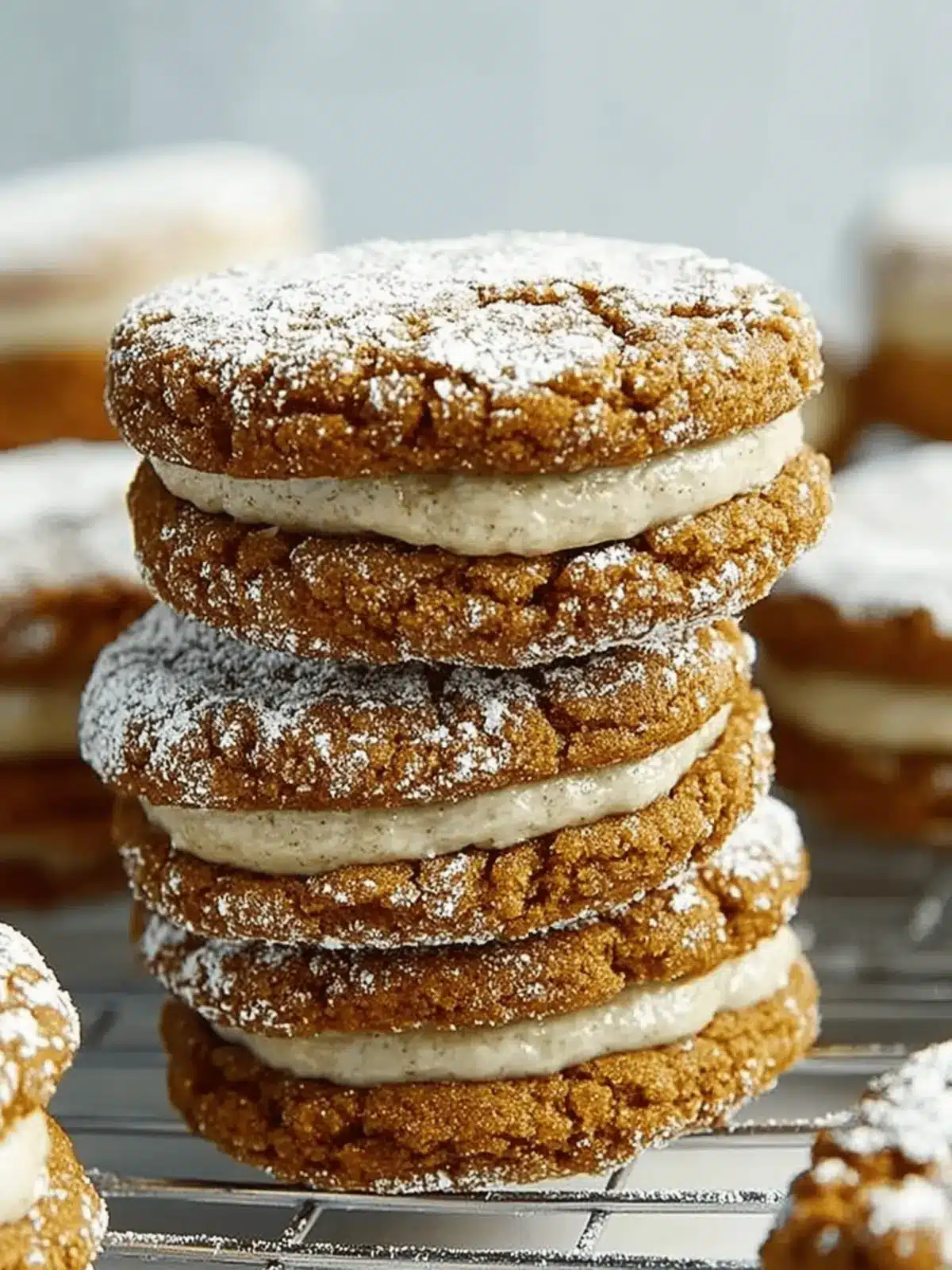 Gingerbread Crinkle Cookie Sandwiches