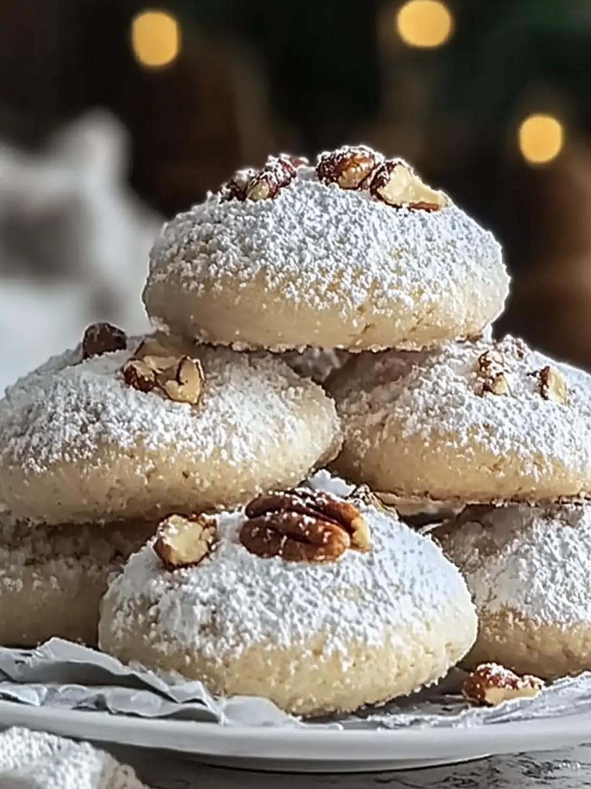 Buttery Pecan Snowball Cookies