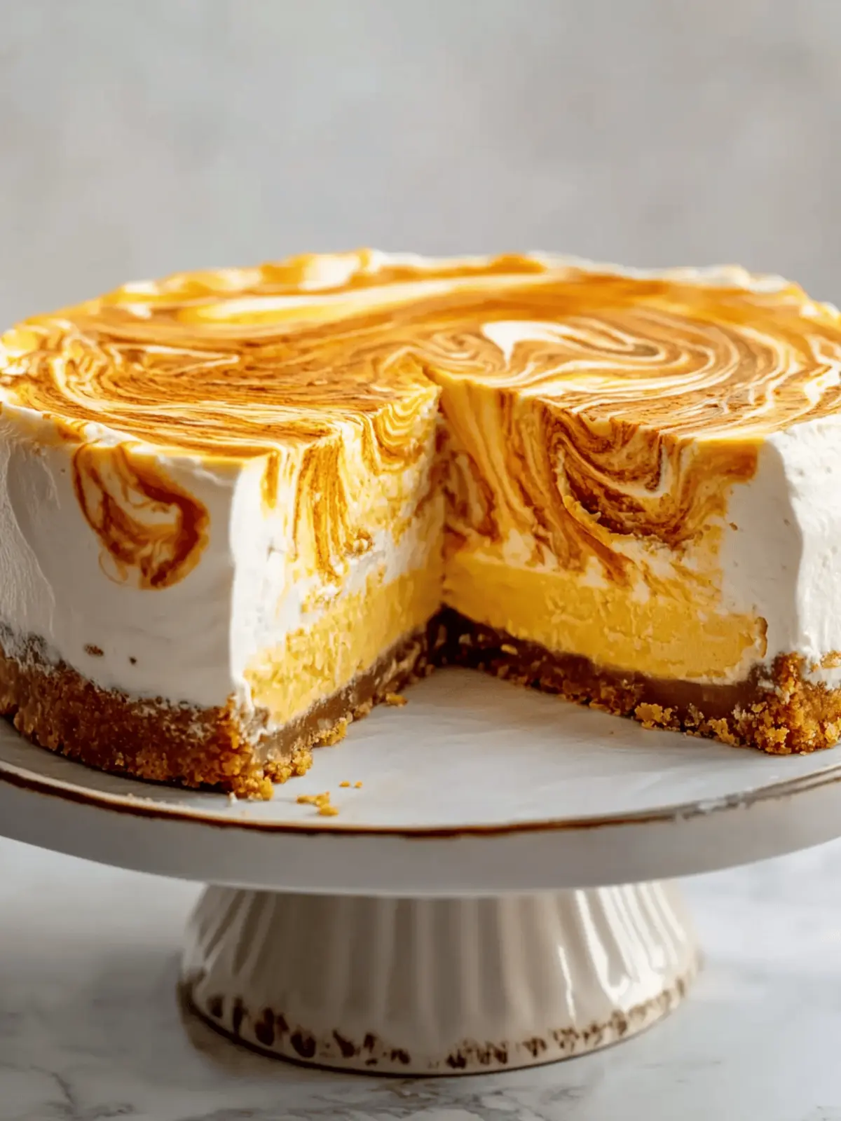 Cheesecake with Pumpkin Swirl