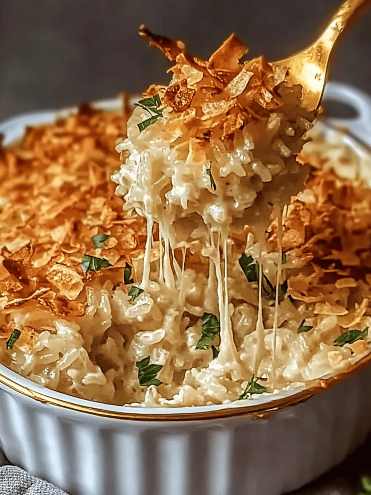 French Onion Chicken Rice Bake