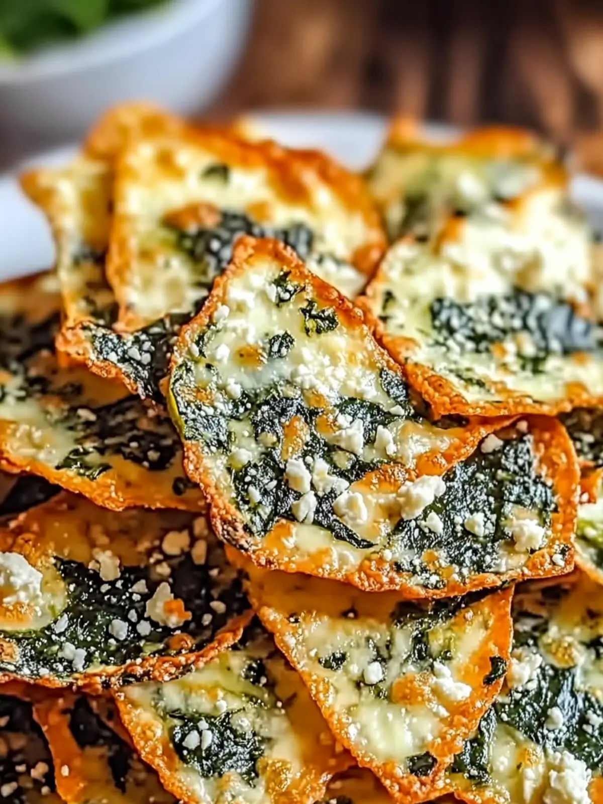 Mediterranean Spinach and Feta Cheese Crisps