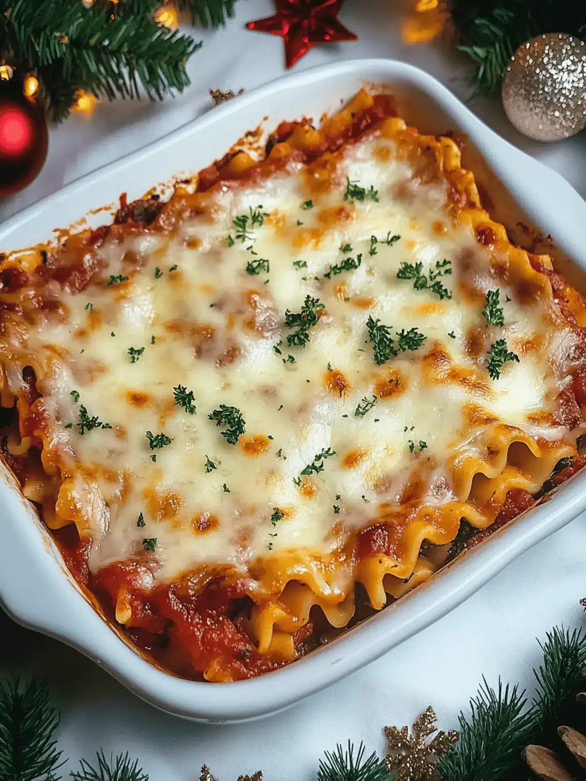 Cheesy Christmas Lasagna