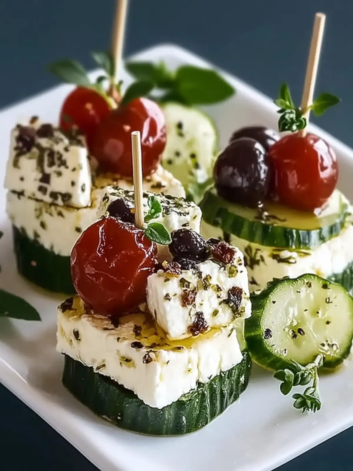 Feta Spieße mit Gurke Rezept