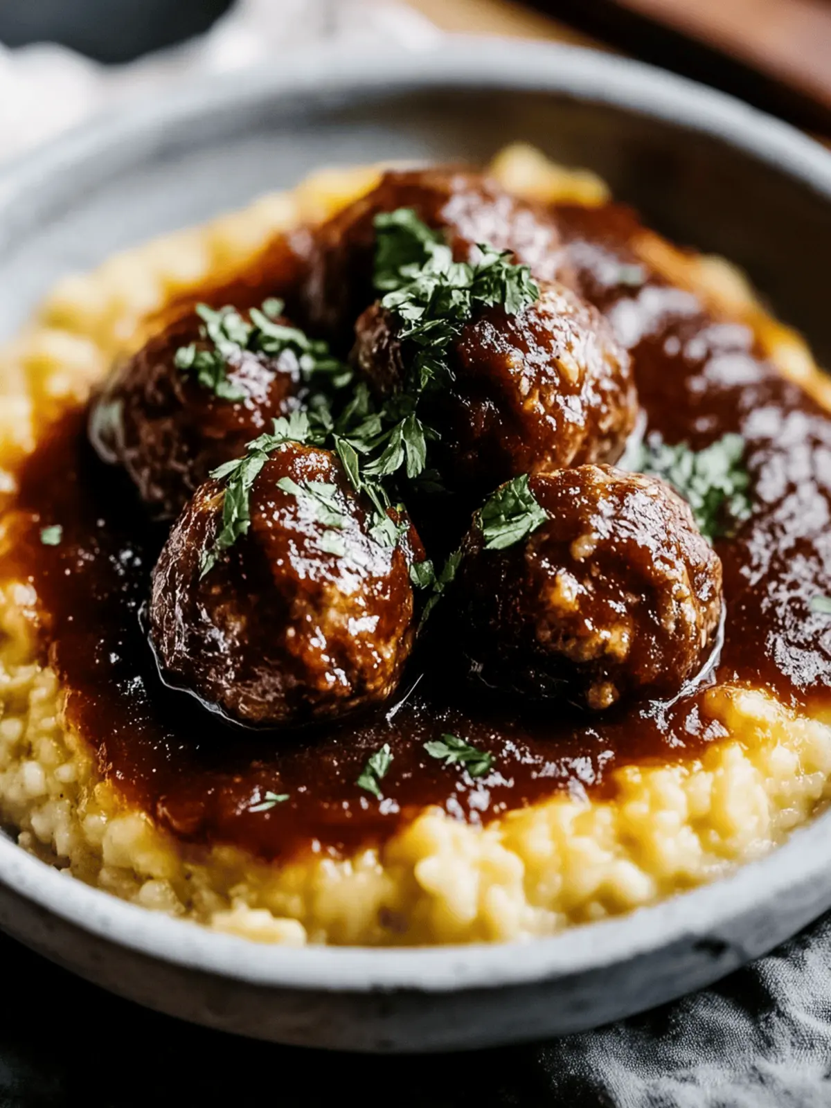 Red Wine Braised Meatballs