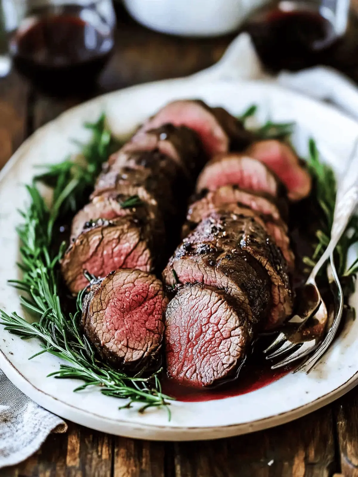 Beef Tenderloin with Red Wine Sauce