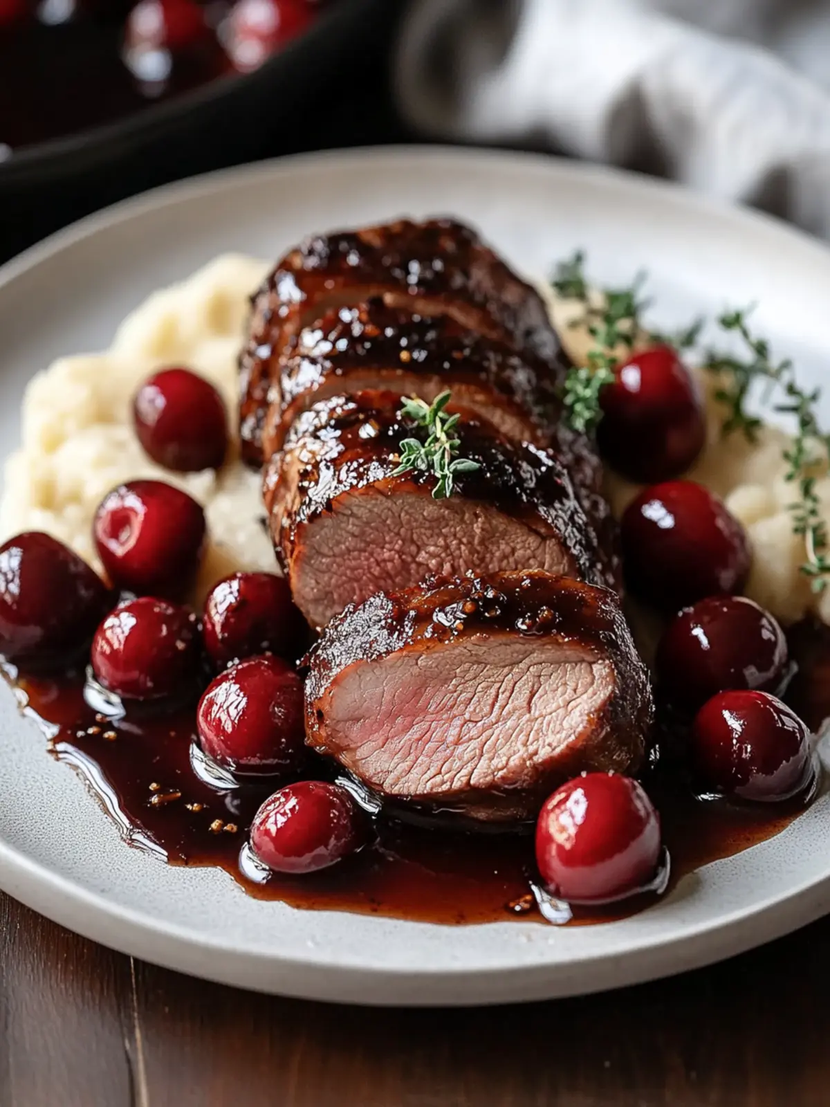 Cherry Balsamic Glazed Pork Tenderloin