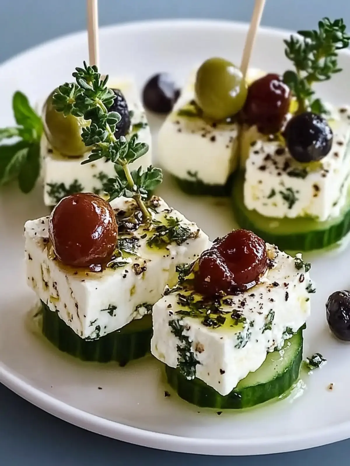 Feta Spieße mit Gurke Rezept