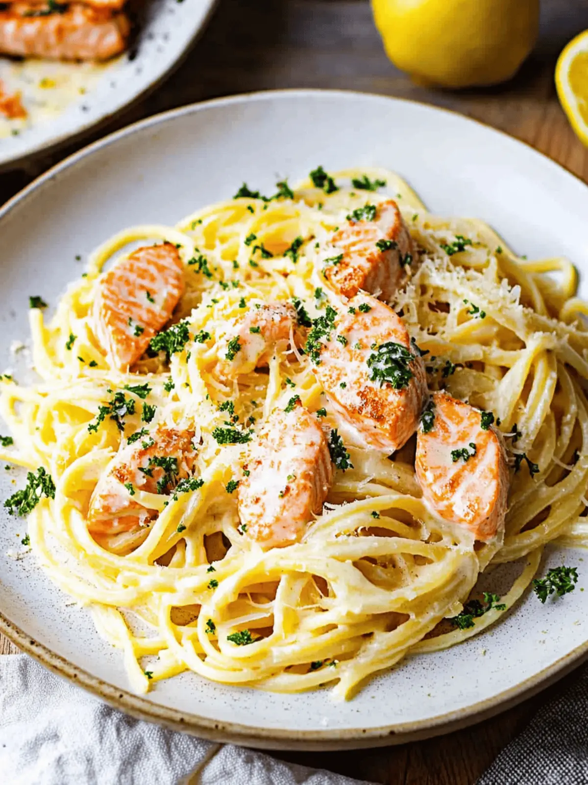 Salmon Pasta with Lemon Cream Sauce