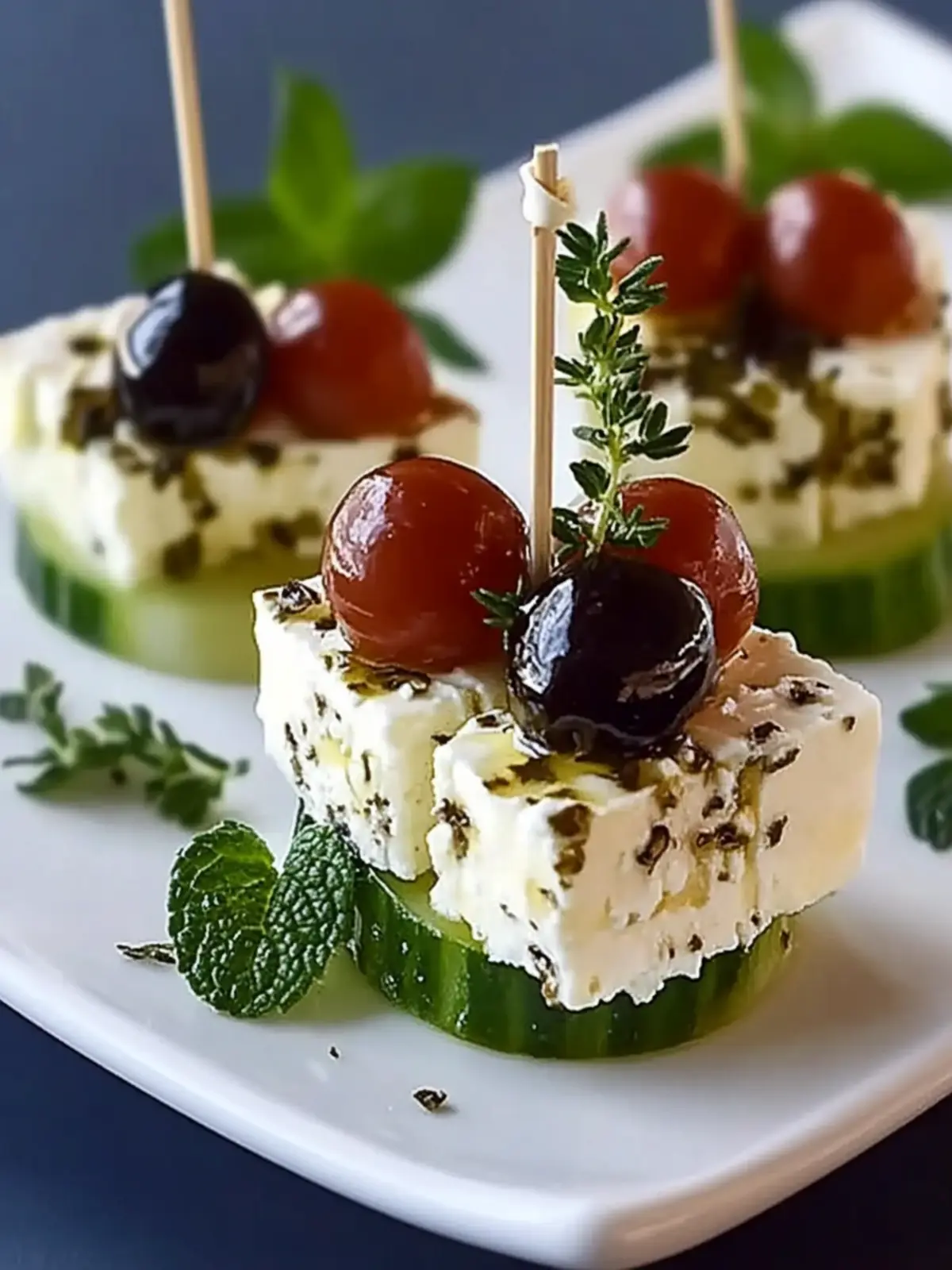 Feta Spieße mit Gurke Rezept