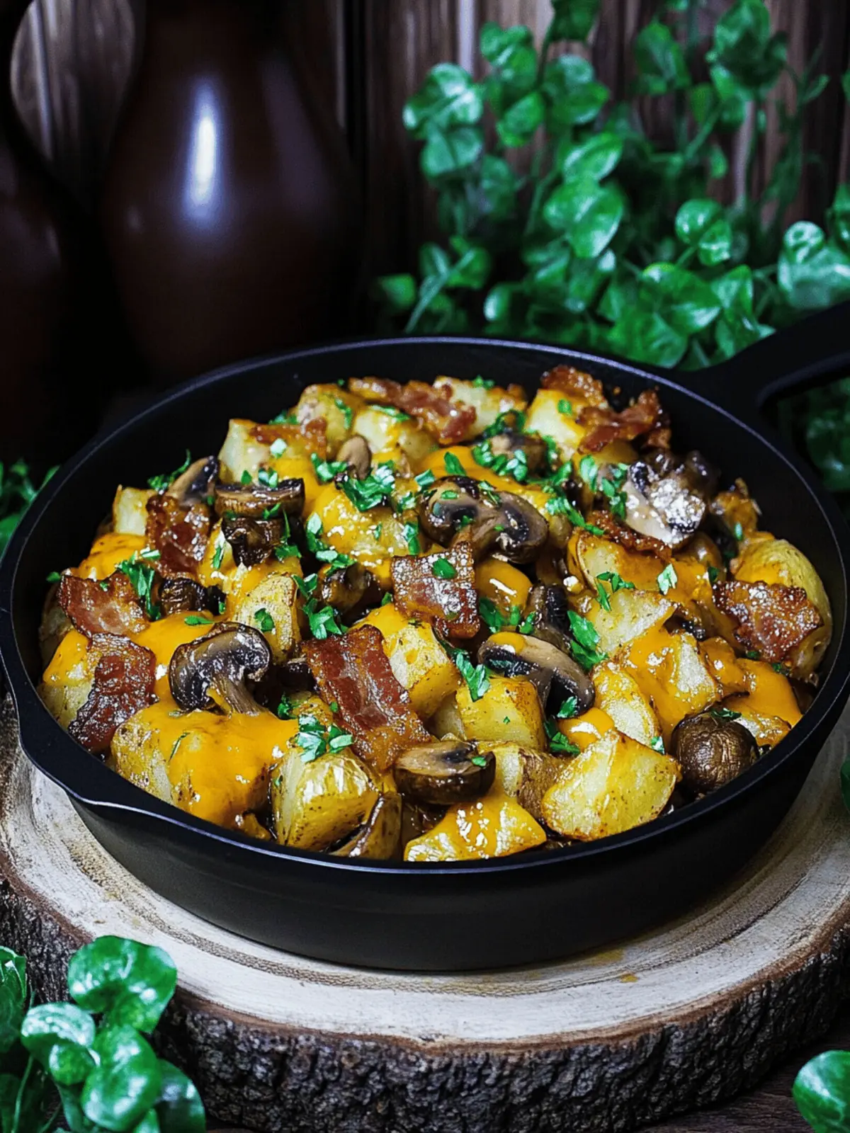 Bacon Mushroom Breakfast Potatoes