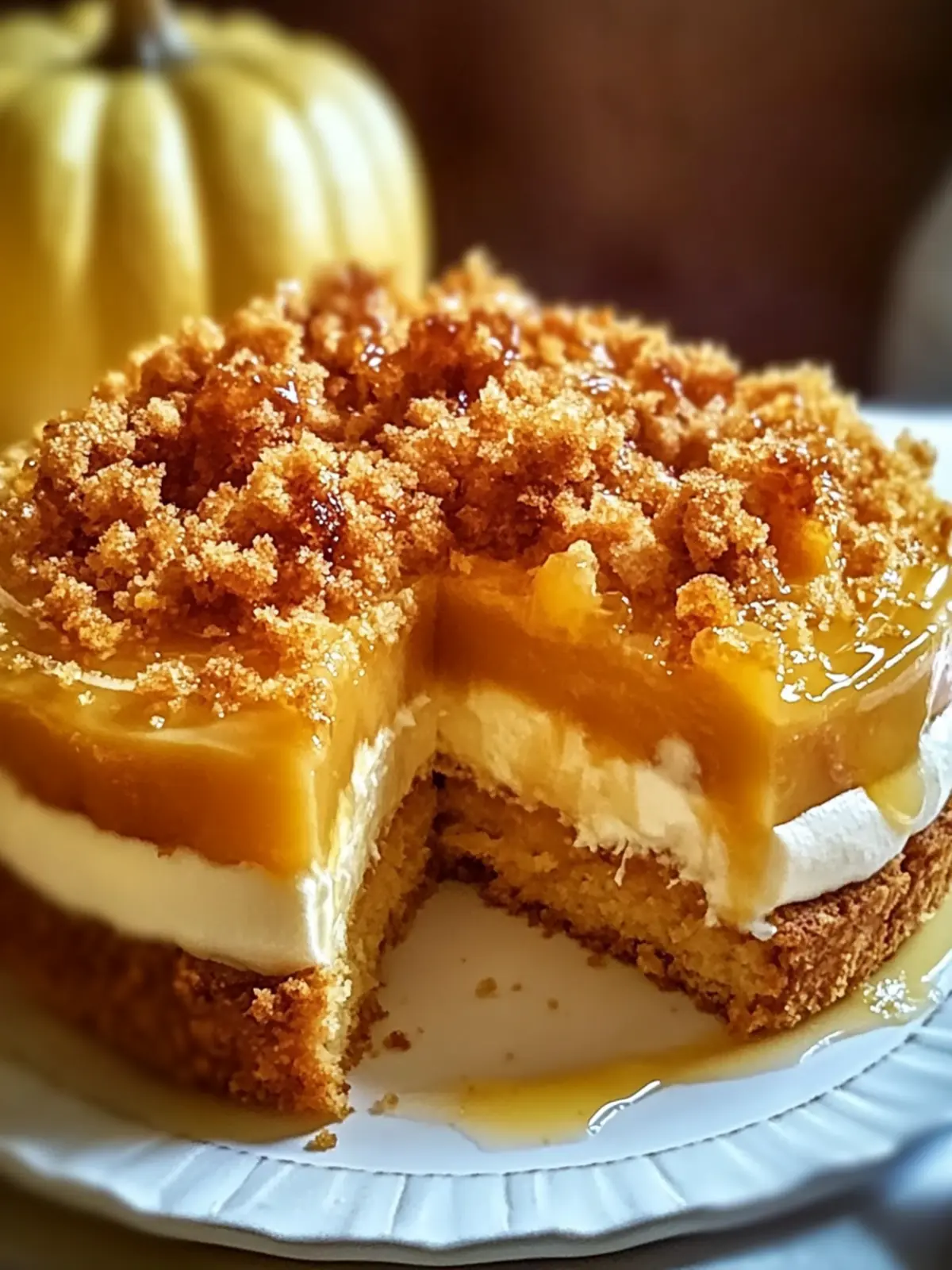 Pumpkin Crunch Crème Brûlée Cake