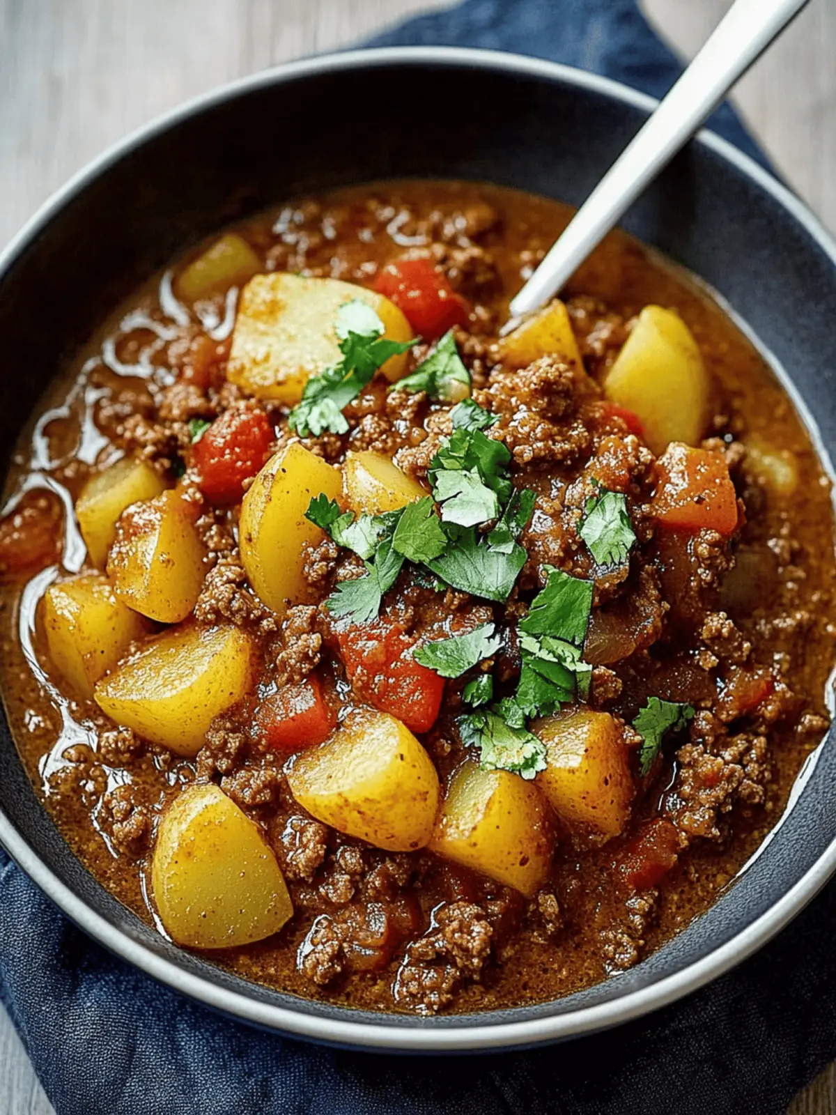 Spicy Ground Beef and Potato Curry