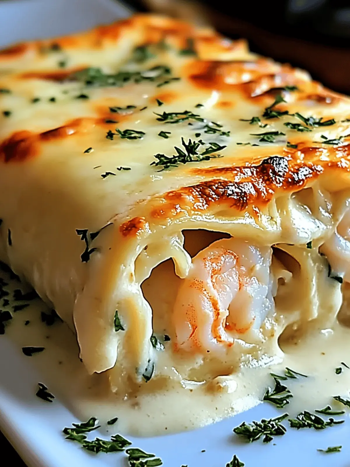 Shrimp & Crab Alfredo Lasagna Roll