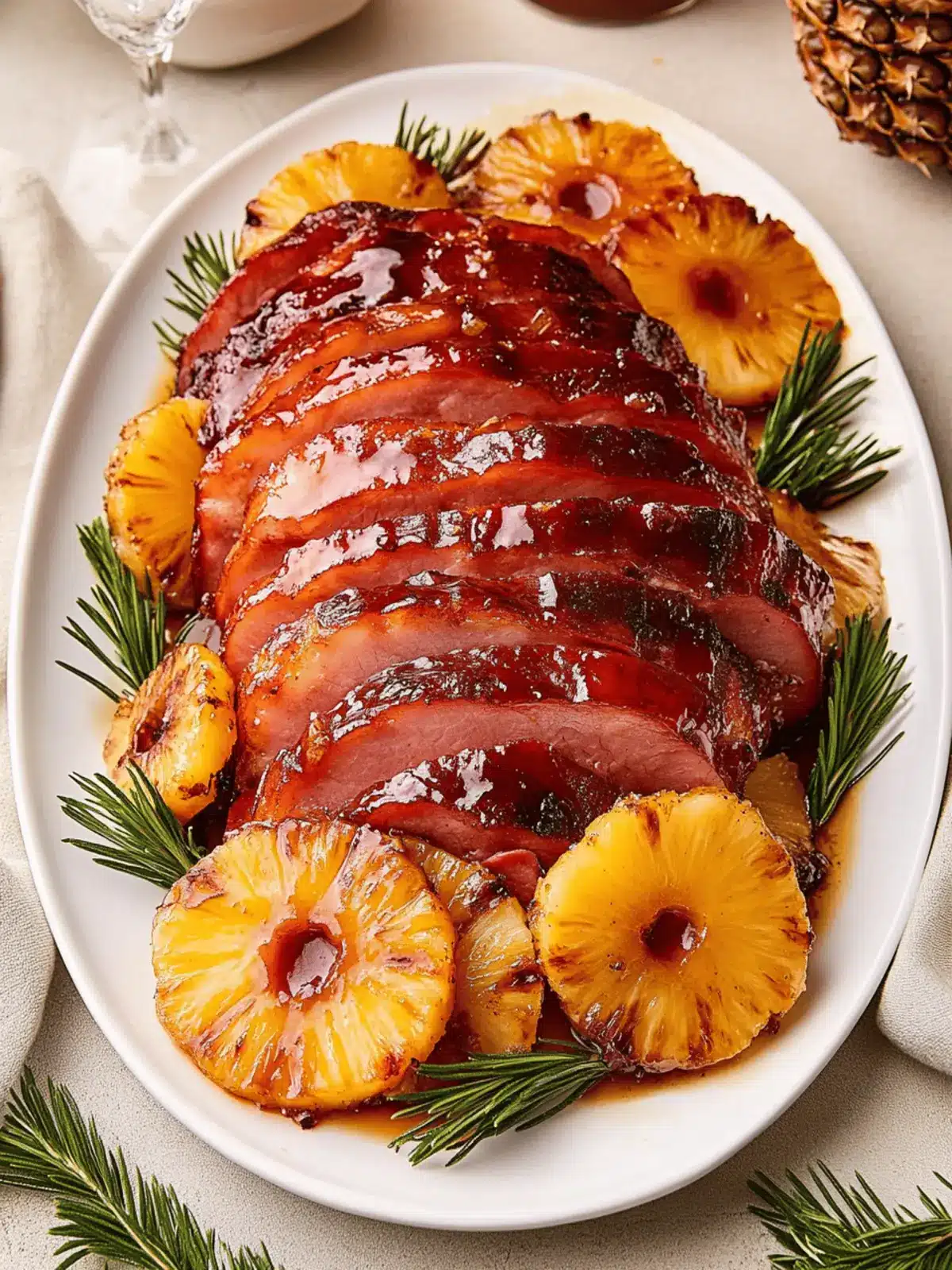 Sticky Pineapple Brown Sugar Glazed Ham