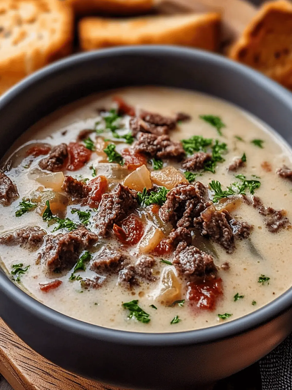 One-Pot Philly Cheesesteak Soup