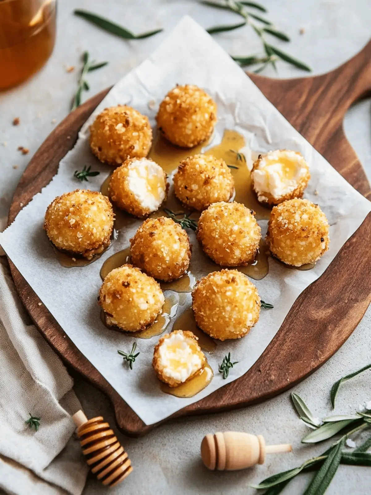 Crispy Goat Cheese Balls with Honey