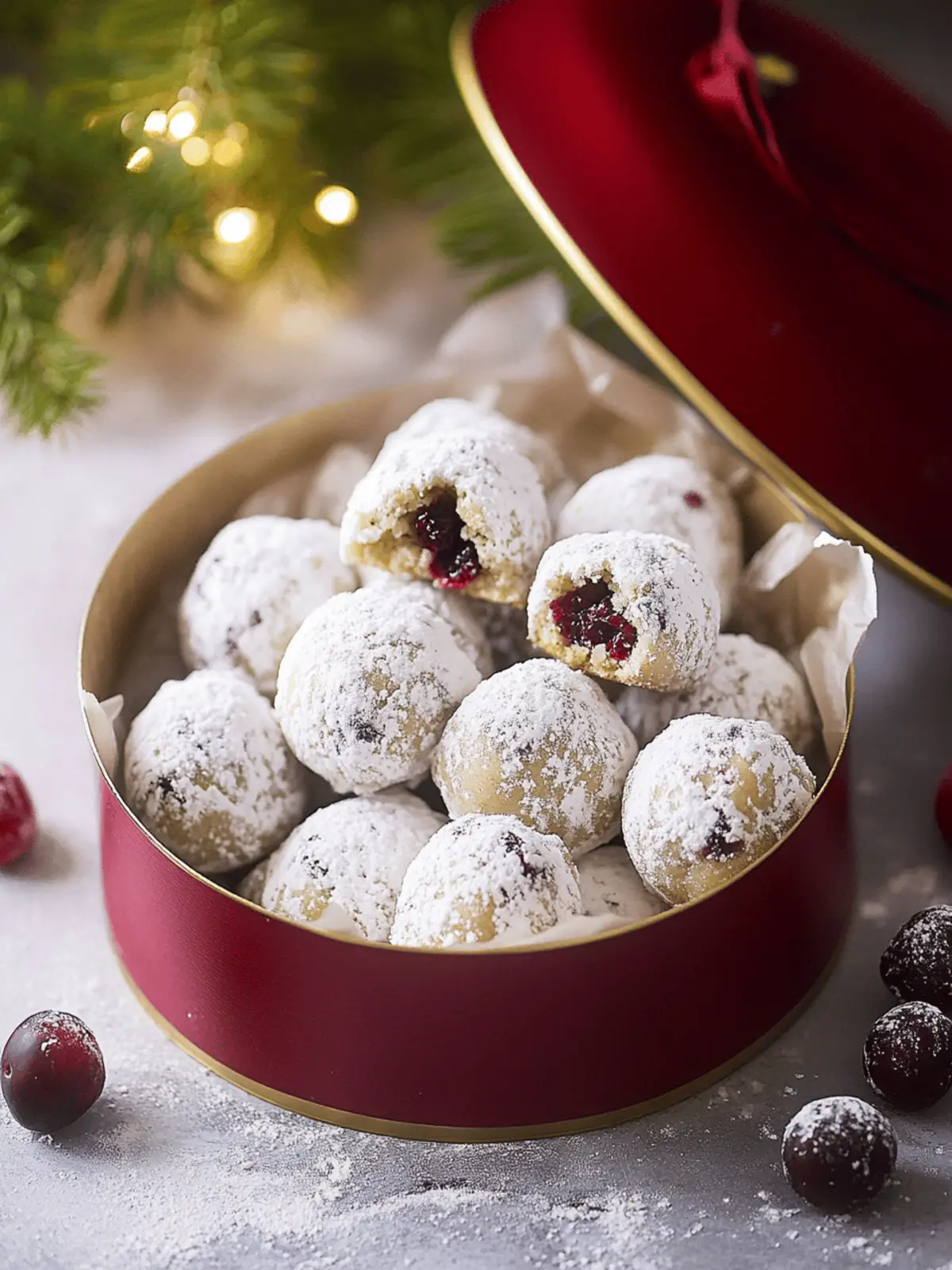 Cranberry Orange Snowball Cookies