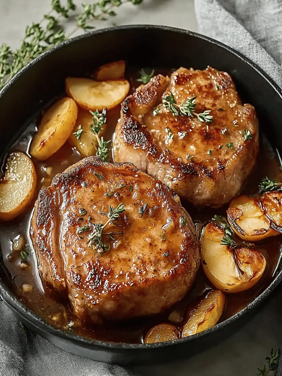 Juicy Apple Butter Pork Chops