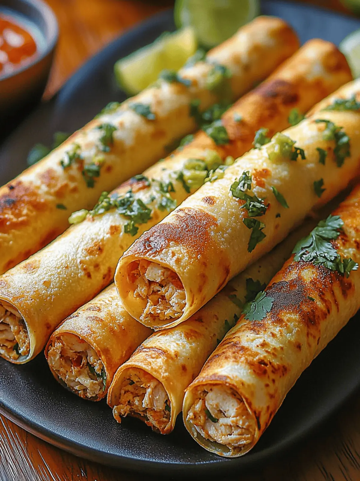 Crunchy Oven-Baked Chicken Taquitos