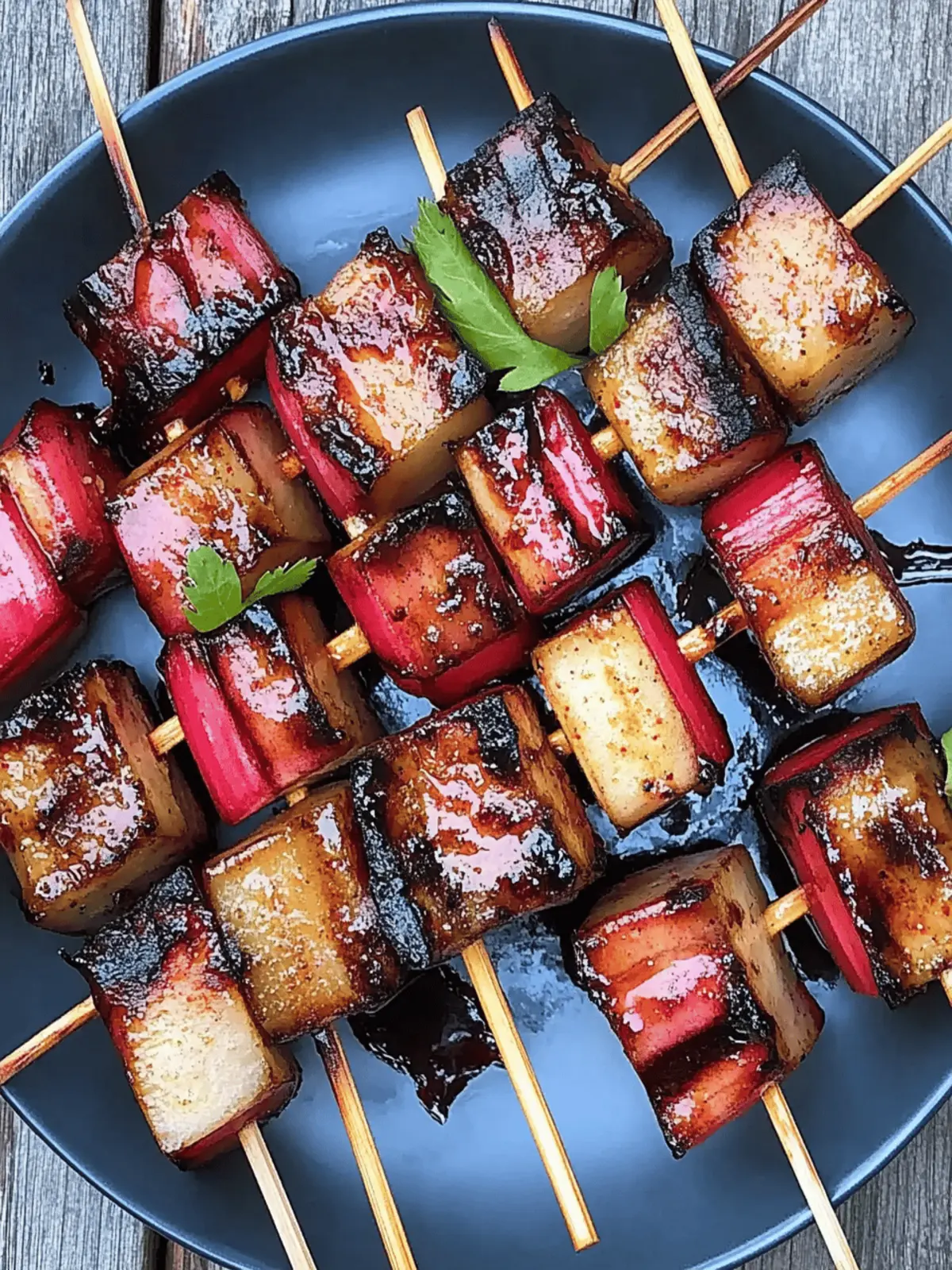 Grilled Rhubarb Skewers