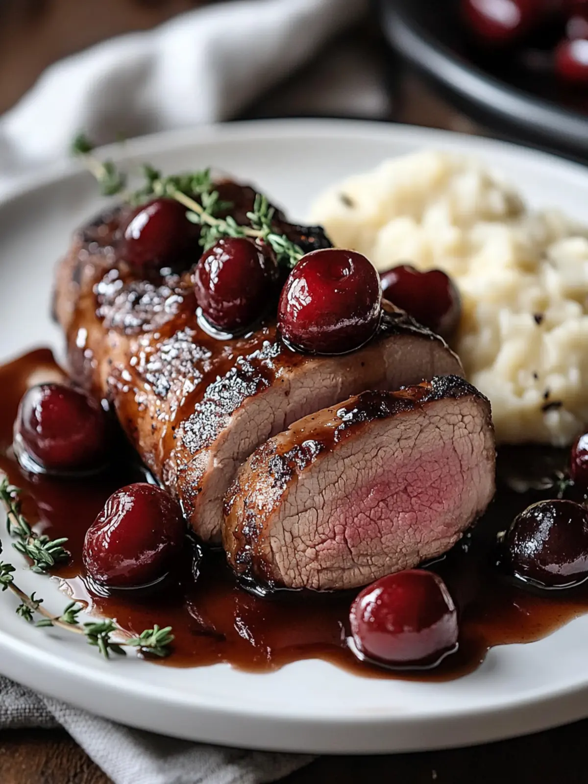 Cherry Balsamic Glazed Pork Tenderloin