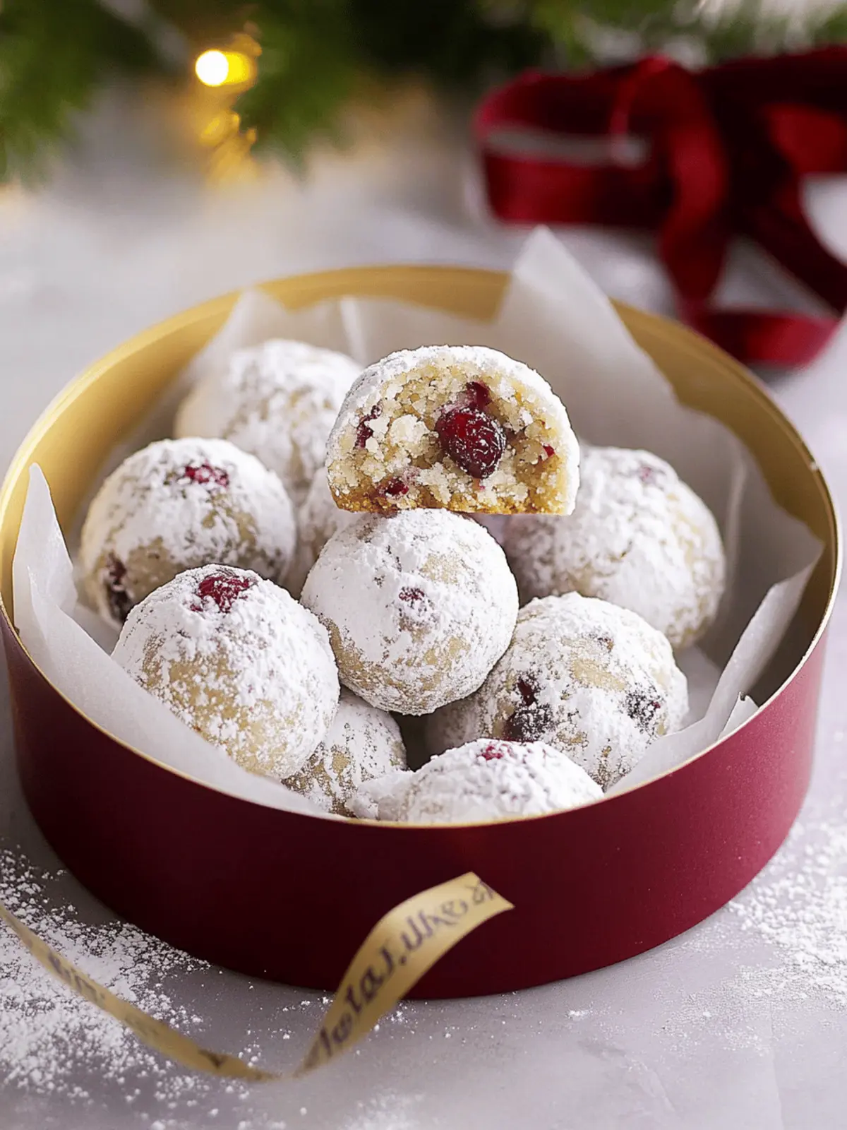 Cranberry Orange Snowball Cookies