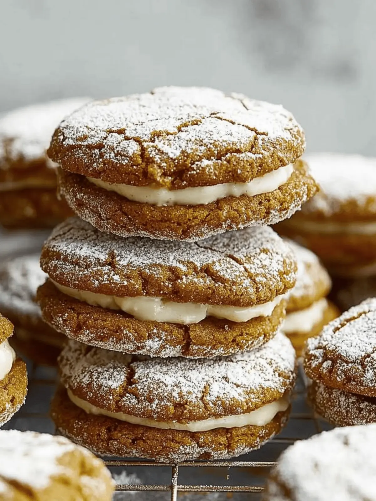 Gingerbread Crinkle Cookie Sandwiches