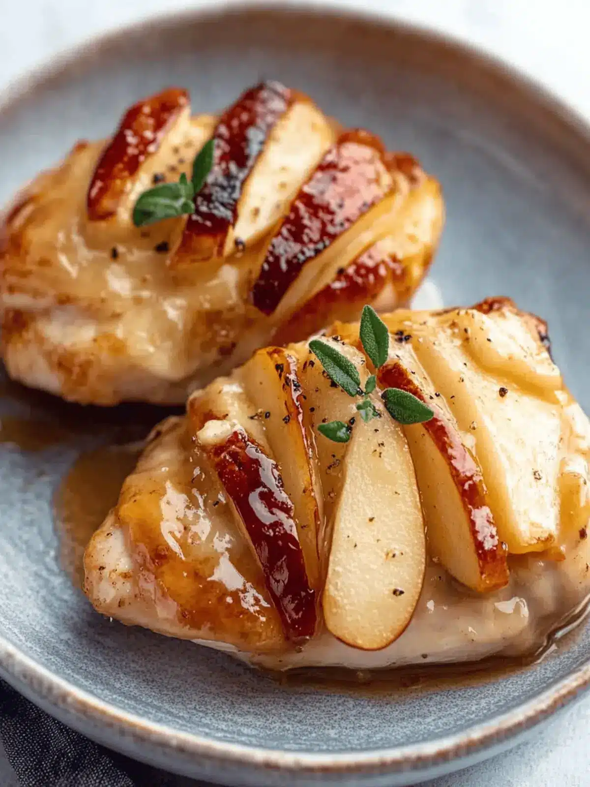 Maple Glazed Apple and Brie Stuffed Chicken