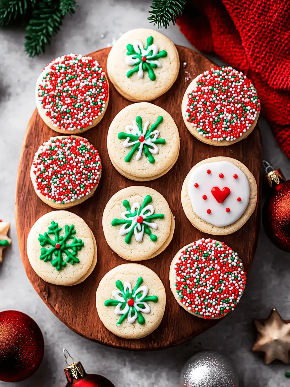 Stacked Christmas Sprinkle Cookies