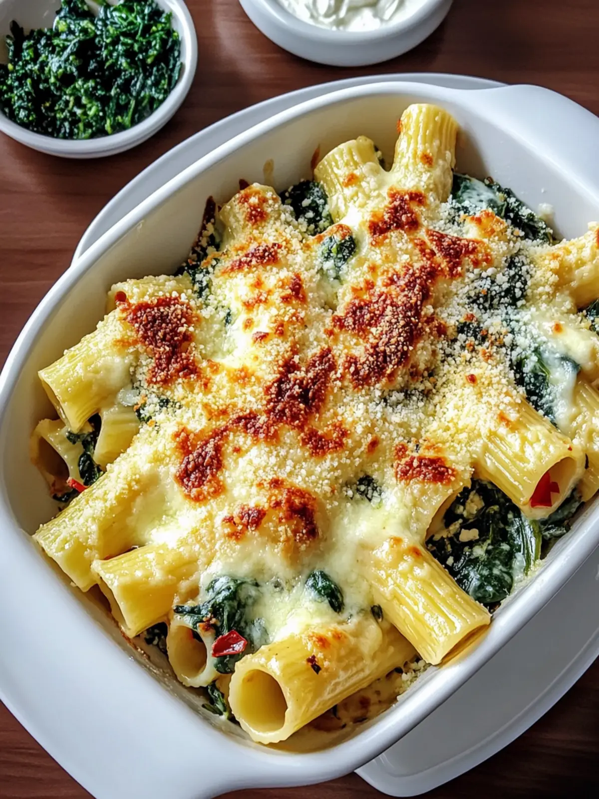 Baked Rigatoni with Spinach and Ricotta