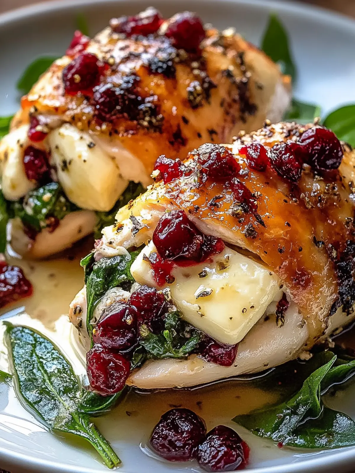 Cranberry & Spinach Stuffed Chicken with Brie