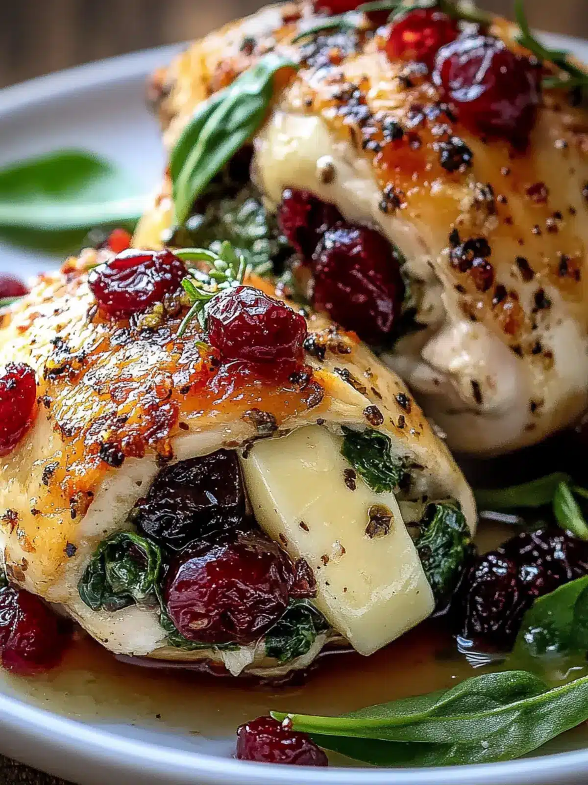 Cranberry & Spinach Stuffed Chicken with Brie