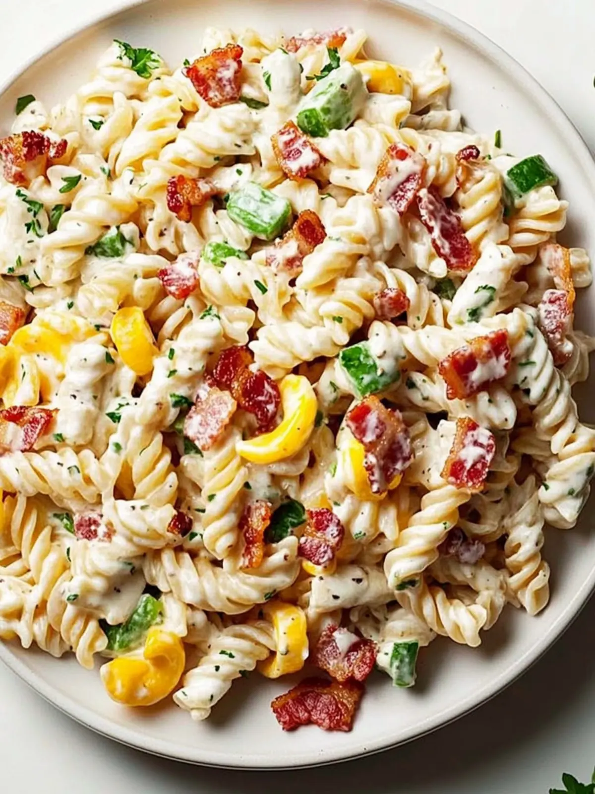 Alfredo Bacon Ranch Pasta Salad
