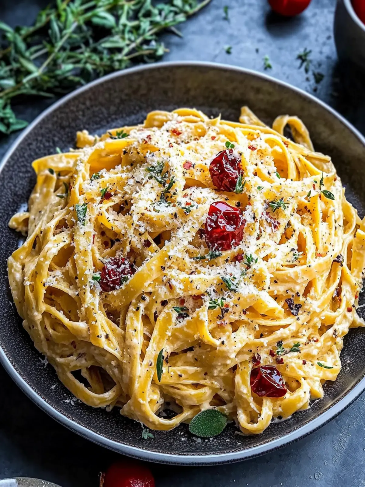 Creamy Christmas Fettuccine Pasta