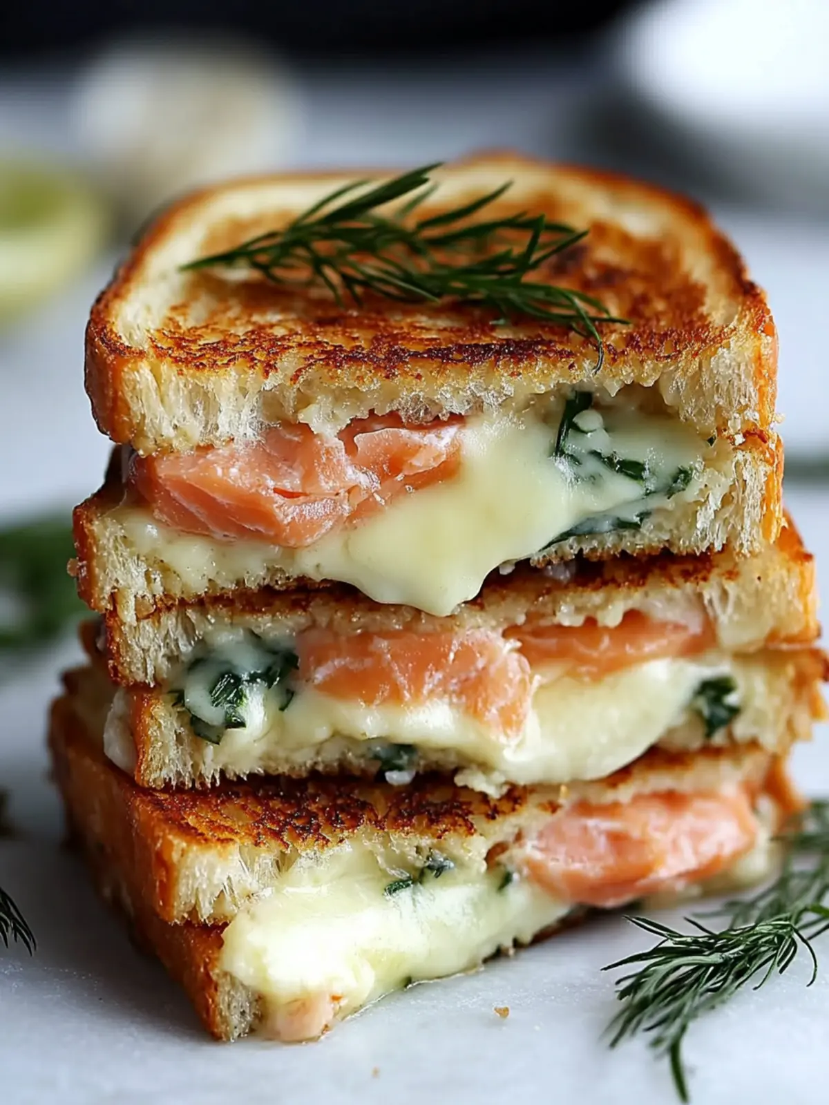 Creamy Smoked Salmon Grilled Cheese