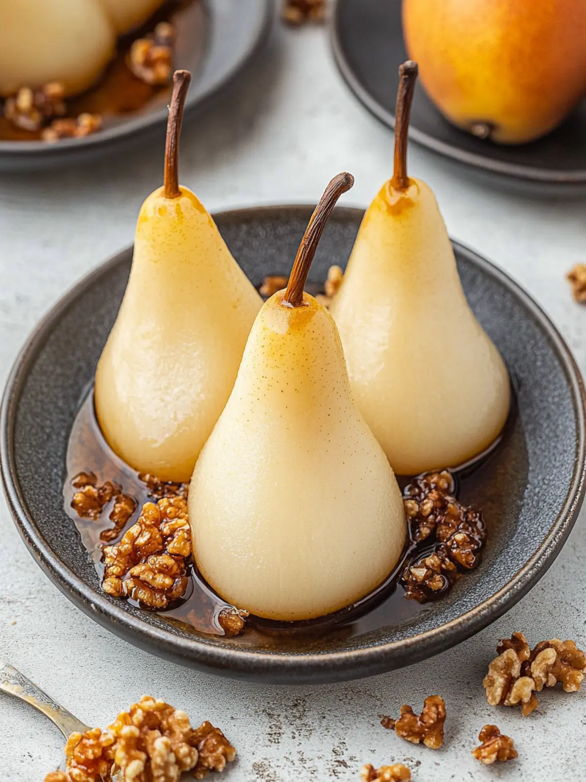 Vanilla Bourbon Poached Pears
