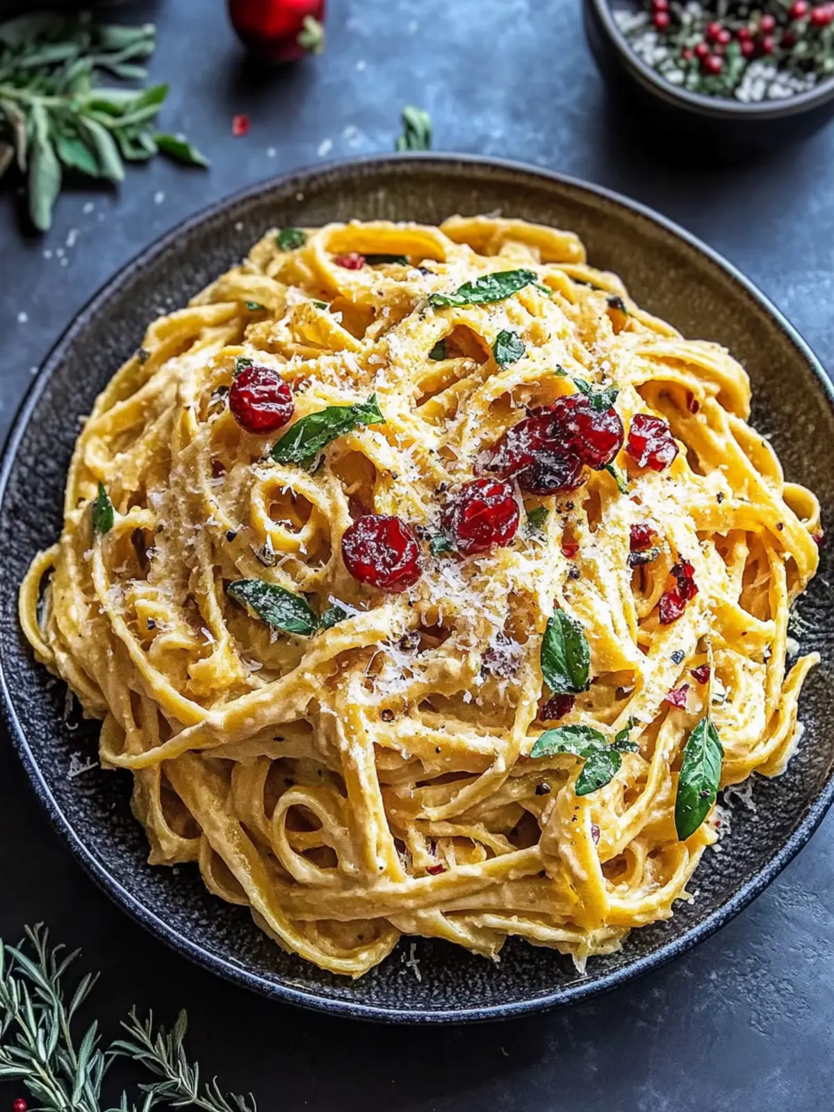 Creamy Christmas Fettuccine Pasta