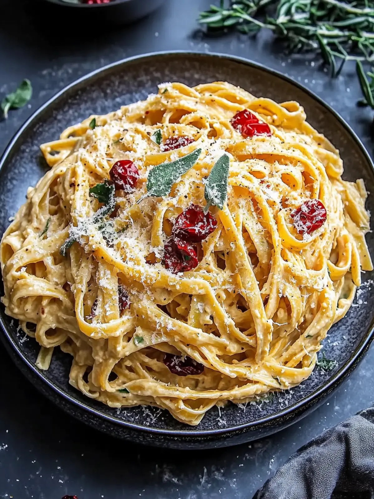 Creamy Christmas Fettuccine Pasta