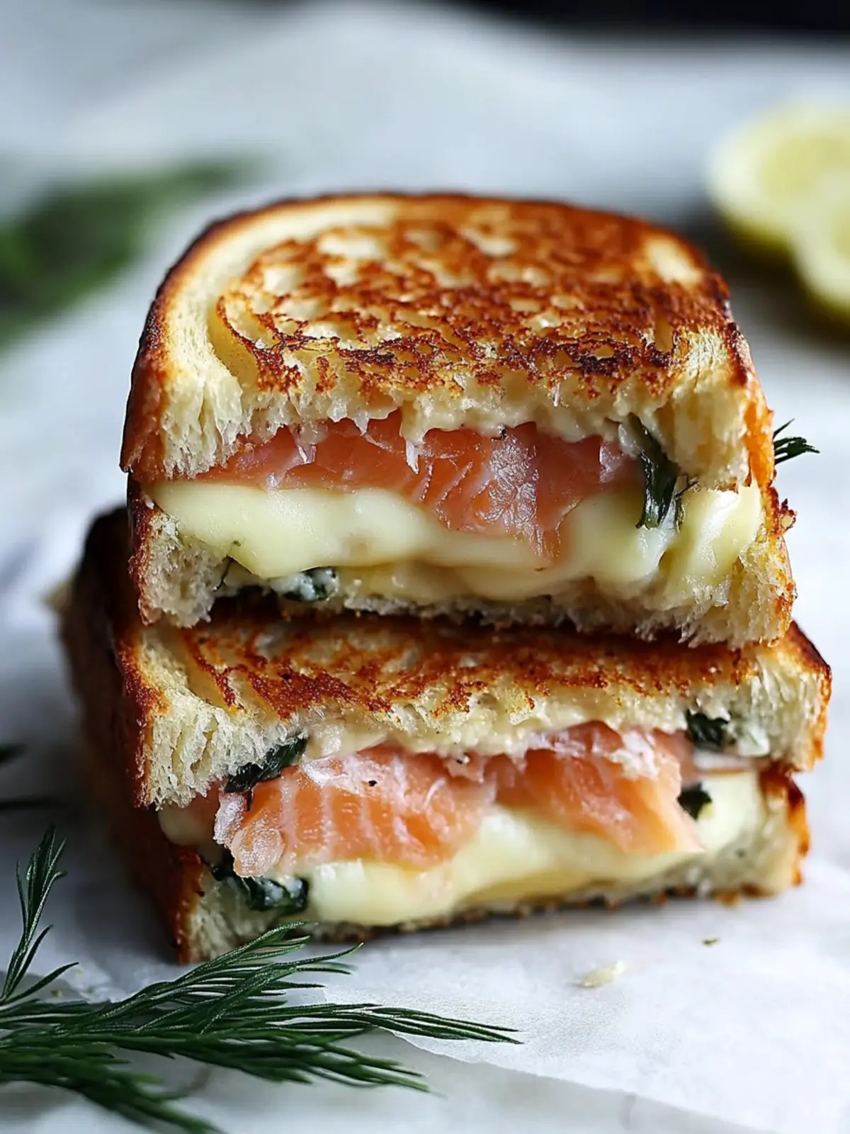 Creamy Smoked Salmon Grilled Cheese